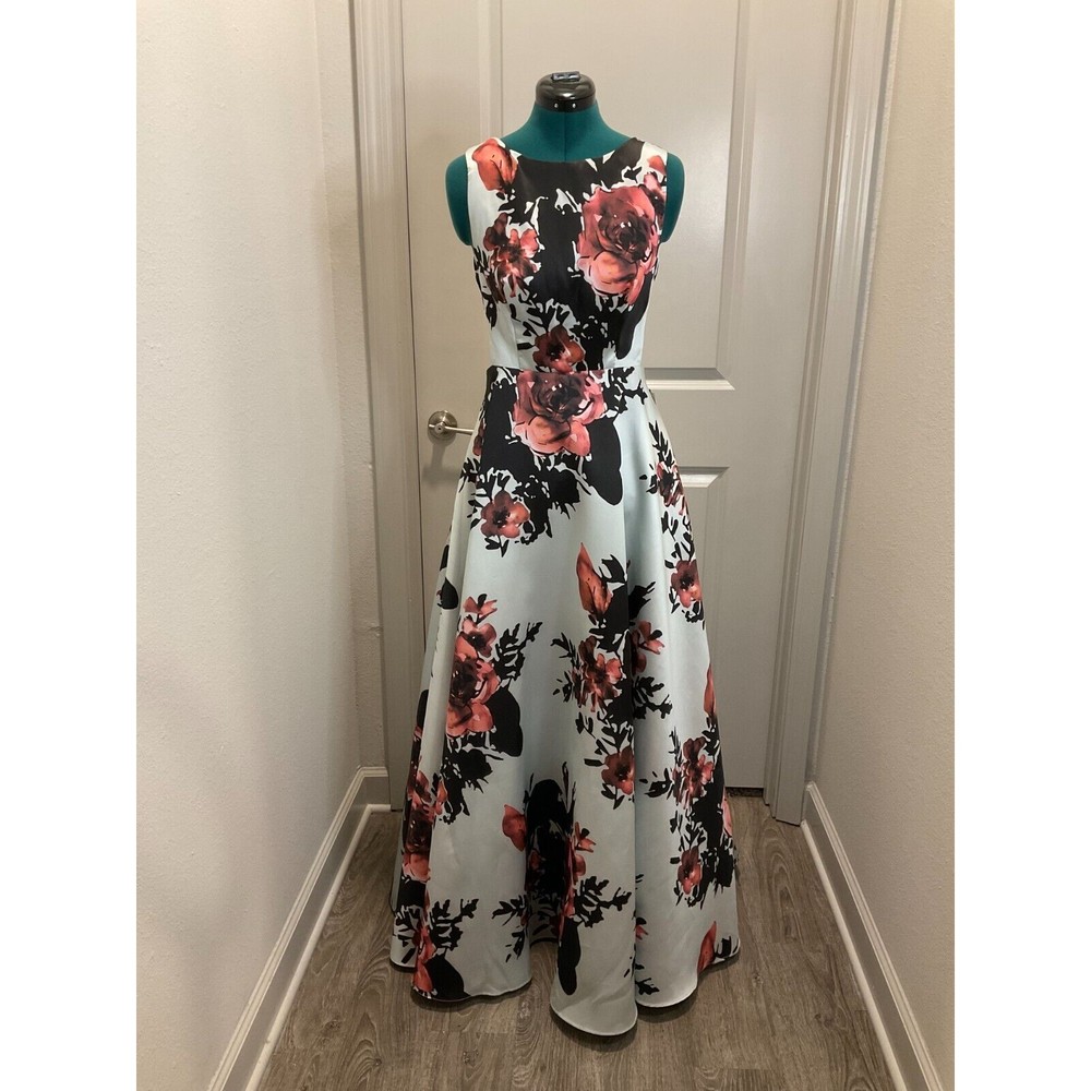 Betsy & Adam Size‎ 6 Floral Bridal Satin Evening/Prom Ball Gown Formal Dress NWT